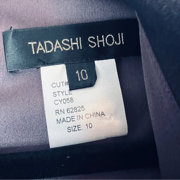 TADASHI SHOJI Purple Front Wrap Zip Back Elegant Evening Blouse Size 10 - Picture 4 of 9
